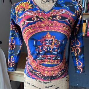 Colorful Graphic Long Sleeve Women's Top